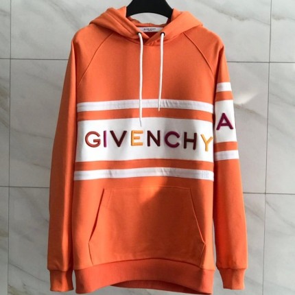 Givenchy hoodie with contrasting stripes orange