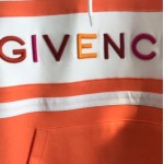 Givenchy hoodie with contrasting stripes orange