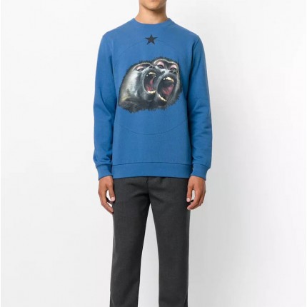 Givenchy Monkey Printed Sweatshirt Blue