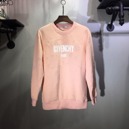 Givenchy Paris Destroyed Sweatshirt Pink