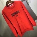 Givenchy Paris Destroyed Sweatshirt Red