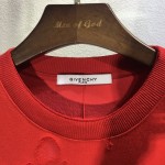 Givenchy Paris Destroyed Sweatshirt Red