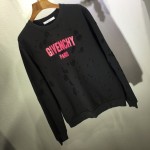 Givenchy Paris Destroyed Sweatshirt Black with Red