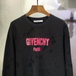 Givenchy Paris Destroyed Sweatshirt Black with Red