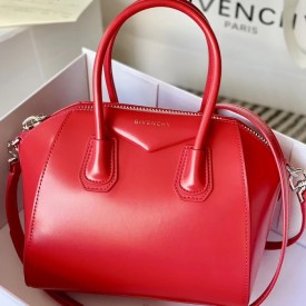 Givenchy Mini Antigona bag in Box leather Red