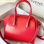 Givenchy Mini Antigona bag in Box leather Red