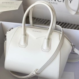 Givenchy Mini Antigona bag in Box leather White