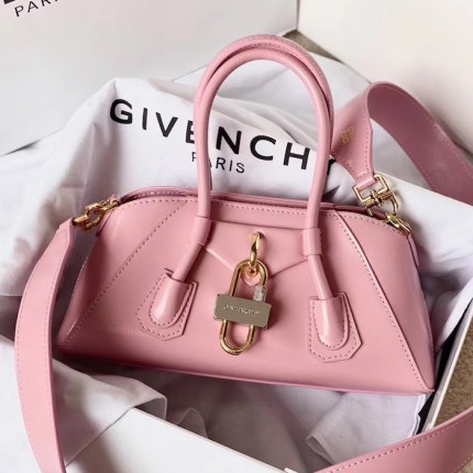 Givenchy Mini Antigona Stretch bag in Box leather Pink