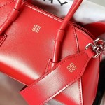 Givenchy Mini Antigona Stretch bag in Box leather Red