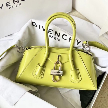 Givenchy Mini Antigona Stretch bag in Box leather Yellow