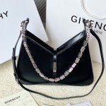 Givenchy Small Cut Out bag in Box leather with chain Black