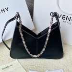 Givenchy Small Cut Out bag in Box leather with chain Black