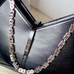 Givenchy Small Cut Out bag in Box leather with chain Black