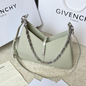 Givenchy Small Cut Out bag in Box leather with chain Green