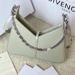 Givenchy Small Cut Out bag in Box leather with chain Green