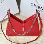 Givenchy Small Cut Out bag in Box leather with chain Red