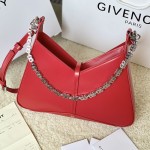 Givenchy Small Cut Out bag in Box leather with chain Red