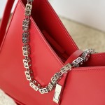 Givenchy Small Cut Out bag in Box leather with chain Red