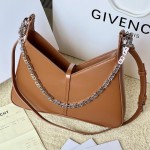 Givenchy Small Cut Out bag in Box leather with chain Tan