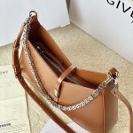 Givenchy Small Cut Out bag in Box leather with chain Tan