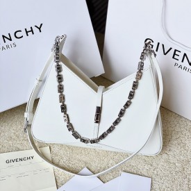 Givenchy Small Cut Out bag in Box leather with chain White