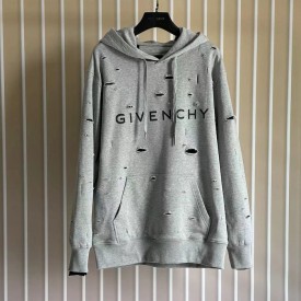 Givenchy hoodie in fleece with destroyed effect Grey