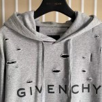 Givenchy hoodie in fleece with destroyed effect Grey