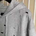 Givenchy hoodie in fleece with destroyed effect Grey