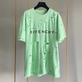 Givenchy Archetype oversized t-shirt with destroyed effect Green