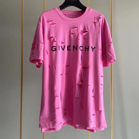 Givenchy Archetype oversized t-shirt with destroyed effect Pink