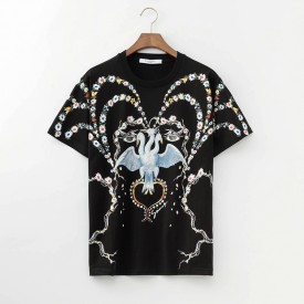 Givenchy Bird Printed Masculine T shirt Black