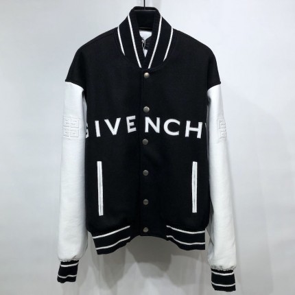 Givenchy contrasting-sleeves bomber jacket black