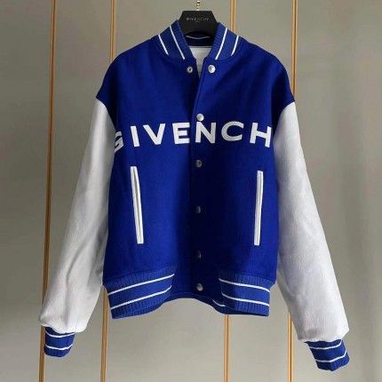 Givenchy contrasting-sleeves bomber jacket blue