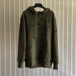 Givenchy hoodie in fleece with destroyed effect Green