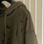 Givenchy hoodie in fleece with destroyed effect Green