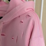 Givenchy hoodie in fleece with destroyed effect Pink