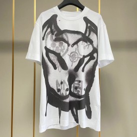 Givenchy Oversized t-shirt with tag effect dog print White