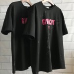 Givenchy Paris Destroyed Oversized T shirt Black with Red