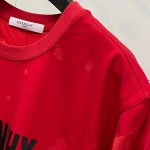 Givenchy Paris Destroyed Oversized T shirt Red