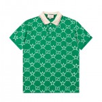 Gucci GG and stars stretch cotton polo Green