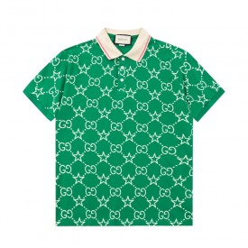 Replica Gucci GG and stars stretch cotton polo