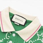 Gucci GG and stars stretch cotton polo Green