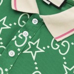 Gucci GG and stars stretch cotton polo Green