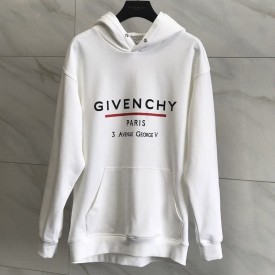 Givenchy Label Printed Hoodie White