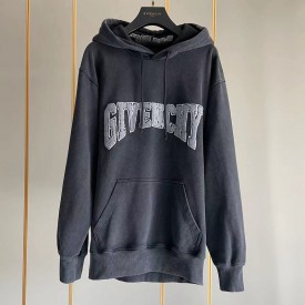 Givenchy Slim fit hoodie in felpa with patch