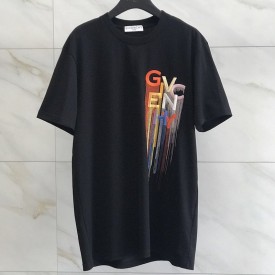 Givenchy Multicolored Embroidered T shirt Black