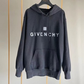 Givenchy Slim fit hoodie in printed felpa Black