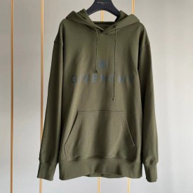 Givenchy Slim fit hoodie in printed felpa Green