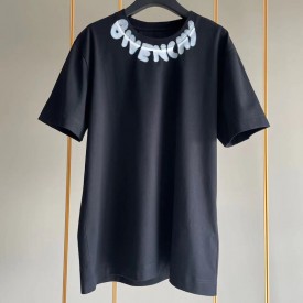 Givenchy Oversized T shirt with Tag Effect Prints Black