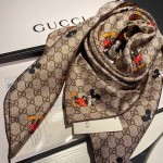 Disney x Gucci GG silk scarf Beige